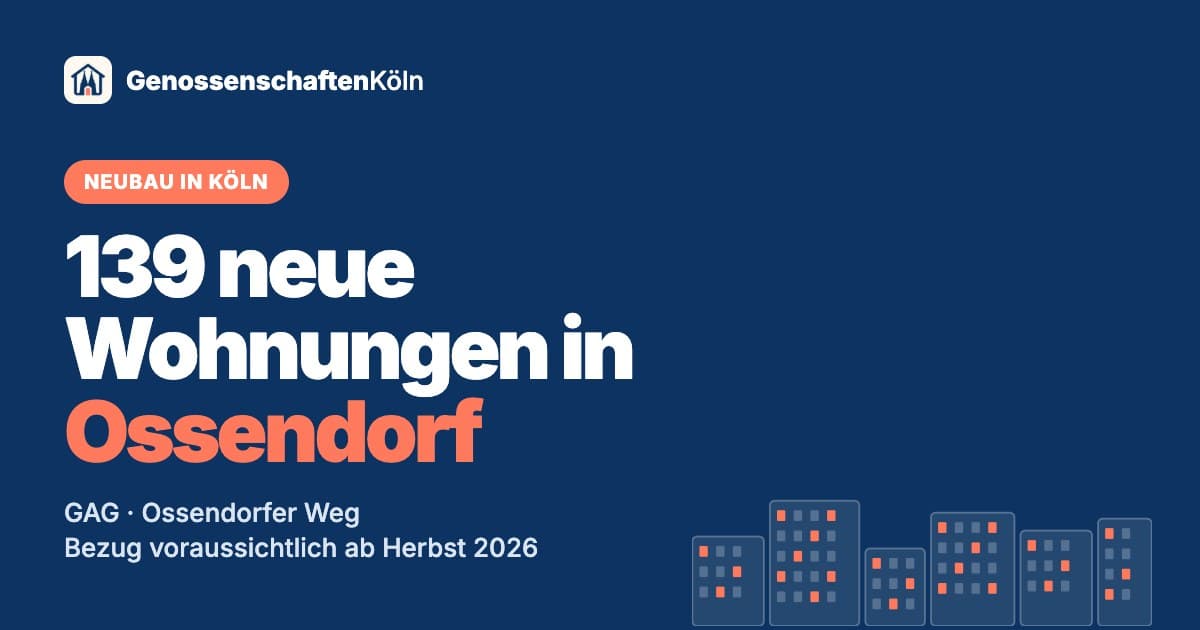 Neubau in Ossendorf: 139 neue GAG-Wohnungen am Ossendorfer Weg